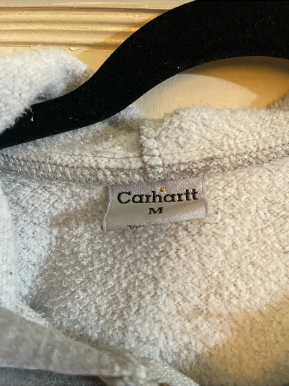 Carhartt Light Gray Vintage Zip Hoodie with Orchard Logo Medium